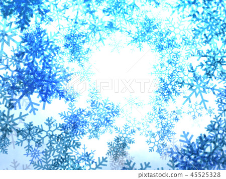 CG 3D illustration background snow crystal winter cold blue copy space frame CG 3D illustration background snow crystal winter cold blue copy space frame 45525328