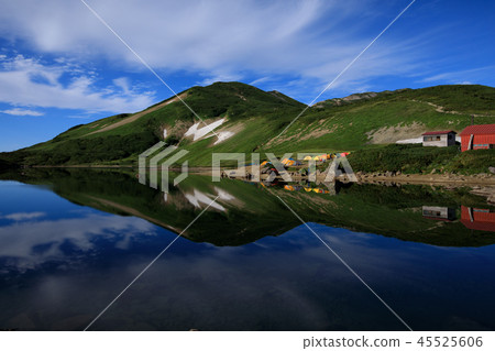 "North Alps Hakuba Oike" Hakuba Oike and Hakuba Oike Sanso water mirror "North Alps Hakuba Oike" Hakuba Oike and Hakuba Oike Sanso water mirror 45525606