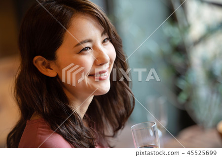 Cafe champagne female portrait image 45525699