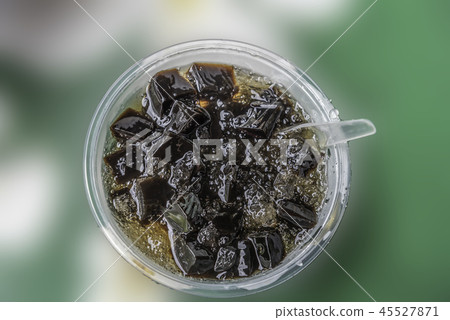 Grass Jelly isolated on white background 45527871