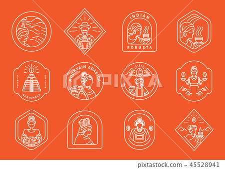 coffee farmer line badge design coffee farmer line badge design 45528941