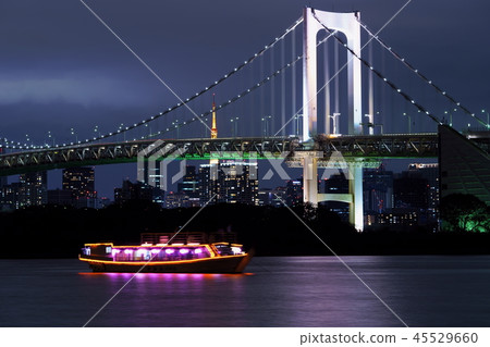 城市夜景東京灣彩虹橋 城市夜景東京灣彩虹橋 45529660