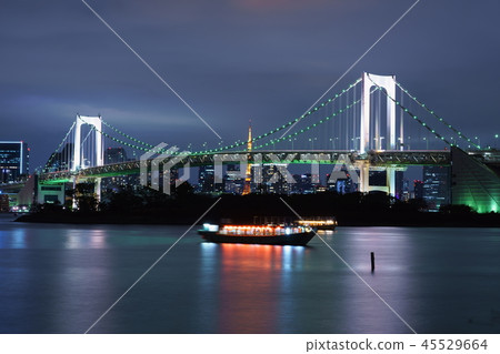 城市夜景東京灣彩虹橋 城市夜景東京灣彩虹橋 45529664