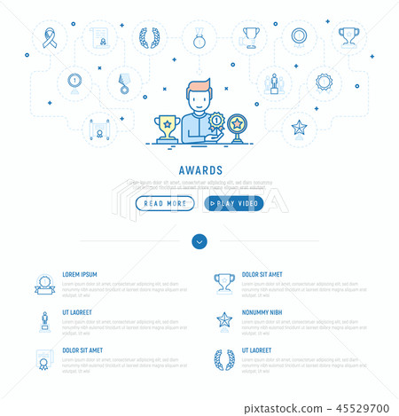 Awards concept with thin line icons - Stock Illustration [45529700] - PIXTA