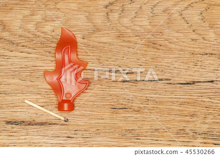fire concept on wooden table fire concept on wooden table 45530266