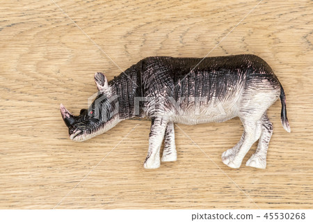plastic rhino on a board plastic rhino on a board 45530268