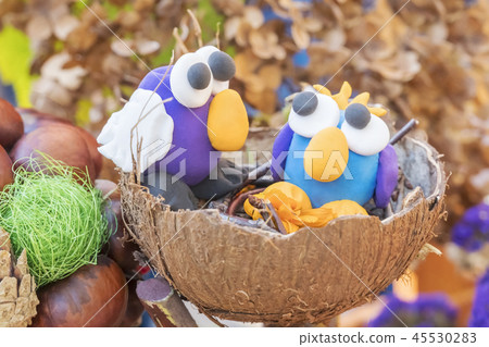 children crafts - two birds in the nest 45530283