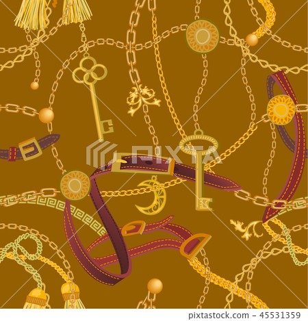 Fashion print with realistic leather straps. Fashion print with realistic leather straps. 45531359