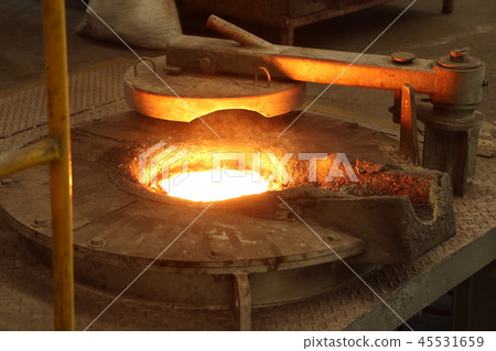 Molten metal in Induction Furnace Molten metal in Induction Furnace 45531659