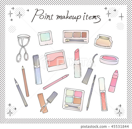 圖組化妝品點化妝（水彩風格） 45531844