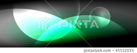 Vector blurred neon glowing circles with flowing and liquid light concept, energy magic fantastic 45532033