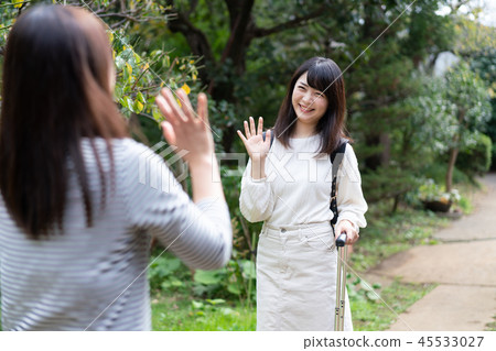 Goodbye waving hand 45533027