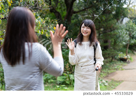 Goodbye waving hand Goodbye waving hand 45533029