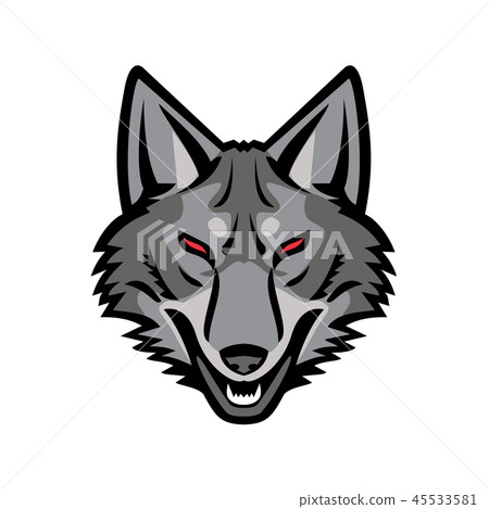 Gray Coyote Head Mascot Gray Coyote Head Mascot 45533581