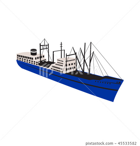 Vintage Cargo Ship Retro Vintage Cargo Ship Retro 45533582