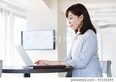 Business computer share office coworking woman office Business computer share office coworking woman office 45533844