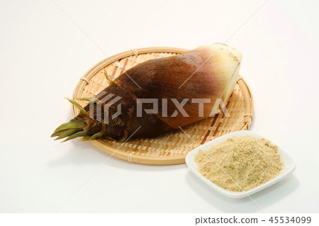 Bamboo shoot raw harvest white background 45534099