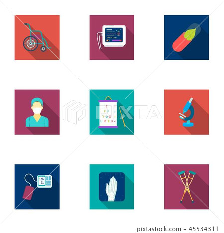 Medicine and hospital set icons in flat style. Big collection of medicine and hospital vector symbol Medicine and hospital set icons in flat style. Big collection of medicine and hospital vector symbol 45534311