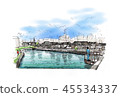 Landscape sketch Nagasaki: Dejima 45534337