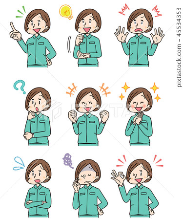 工作服的婦女被設置 工作服的婦女被設置 45534353