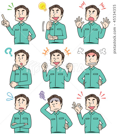 穿著工作服的男人 穿著工作服的男人 45534355