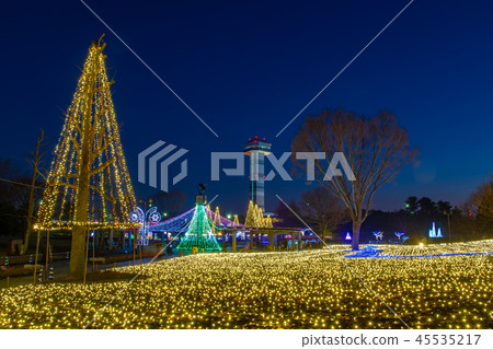 Night illumination of Gifu Prefecture Kiso Mikawa Park Night illumination of Gifu Prefecture Kiso Mikawa Park 45535217