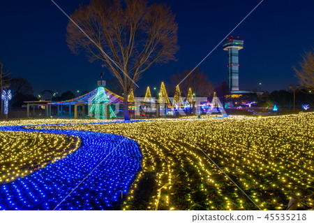 Night illumination of Gifu Prefecture Kiso Mikawa Park Night illumination of Gifu Prefecture Kiso Mikawa Park 45535218