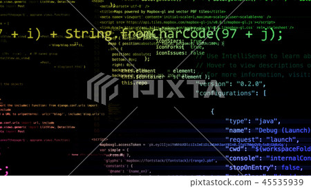 3D rendering of abstract blocks of code 45535939