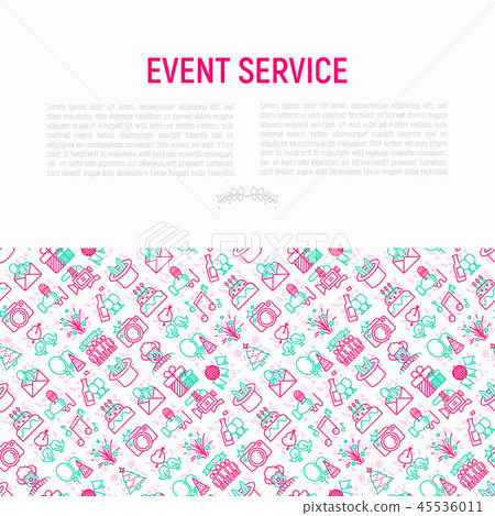 Event services concept with thin line icons Event services concept with thin line icons 45536011