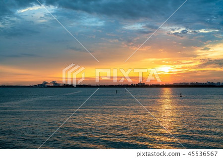 從Maihama採取的東京灣都市風景 從Maihama採取的東京灣都市風景 45536567