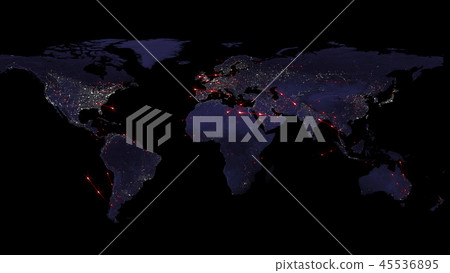 Global network, internet and global communication 45536895