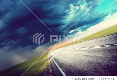 Panoramic storm road 45537073