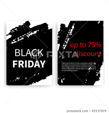 Black Friday Set of vector flyers banners Black Friday Set of vector flyers banners 45537974