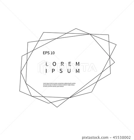 Logo with geometric polyhedron shape on white background 45538002