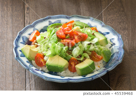 Taco rice with vegetables and minced meat 45539468