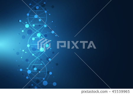 DNA strand and molecular structure. Genetic engineering or laboratory research. Background texture DNA strand and molecular structure. Genetic engineering or laboratory research. Background texture 45539965