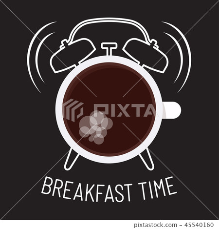 coffee cup and alarm clock 45540160