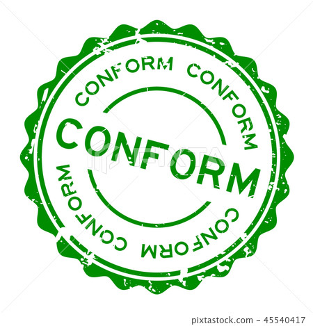 Grunge green conform word round rubber stamp 45540417