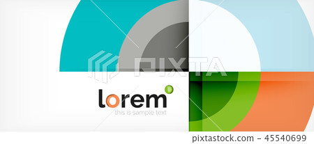 Modern geometric circles abstract background, colorful round shapes with shadow effects 45540699