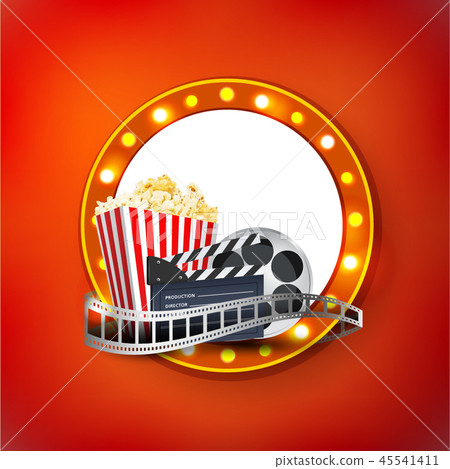 Cinema art movie watching vector poster design tem 45541411