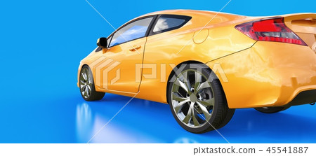 Orange small sports car coupe. 3d rendering. Orange small sports car coupe. 3d rendering. 45541887