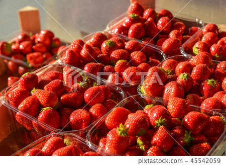 Strawberry fruits for sale at rural market Strawberry fruits for sale at rural market 45542059