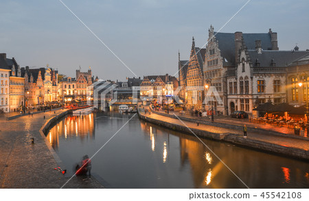 Night scene of Historic Center of Ghent, Belgium Night scene of Historic Center of Ghent, Belgium 45542108