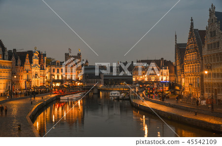 Night scene of Historic Center of Ghent, Belgium Night scene of Historic Center of Ghent, Belgium 45542109