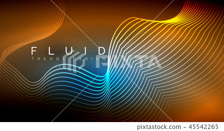 Digital flowing wave particles abstract background Digital flowing wave particles abstract background 45542265