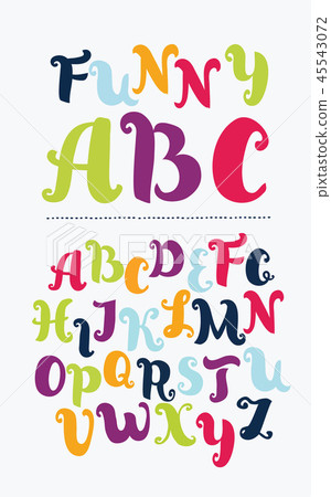 Colorful vector alphabet in vintage style. - Stock Illustration ...