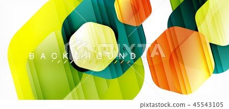 Glossy color hexagons modern composition background, shiny glass design Glossy color hexagons modern composition background, shiny glass design 45543105
