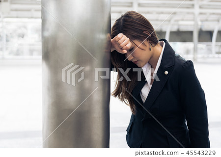 Asian business woman tired from overworked 45543229