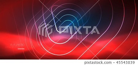 Neon glowing techno lines, hi-tech futuristic abstract background template with geometric shapes Neon glowing techno lines, hi-tech futuristic abstract background template with geometric shapes 45543839