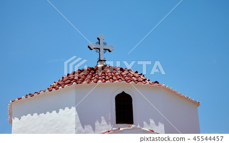 Traditional greek church dome, Rhodos island 45544457